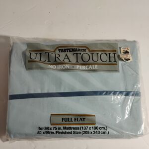 Tastemaker Ultra Touch No Iron Full Fitted Sheet  Blue 54 X 75 JP Stevens 1980